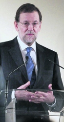 NAC225. MADRID, 15/11/2011.- El presidente del Partido Popular, Mariano Rajoy, durante su comparecencia en rueda de prensa en el Palacio de la Zarzuela tras ser recibido en audiencia por el rey en la ronda de consultas del Jefe del Estado para la investit