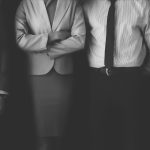 Confident business people standing together